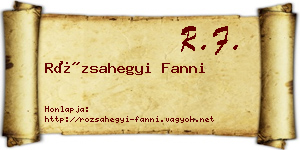 Rózsahegyi Fanni névjegykártya