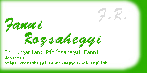 fanni rozsahegyi business card